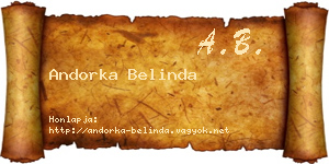 Andorka Belinda névjegykártya